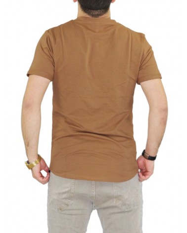 T-shirt oversize fashion camel et basique made in Italy