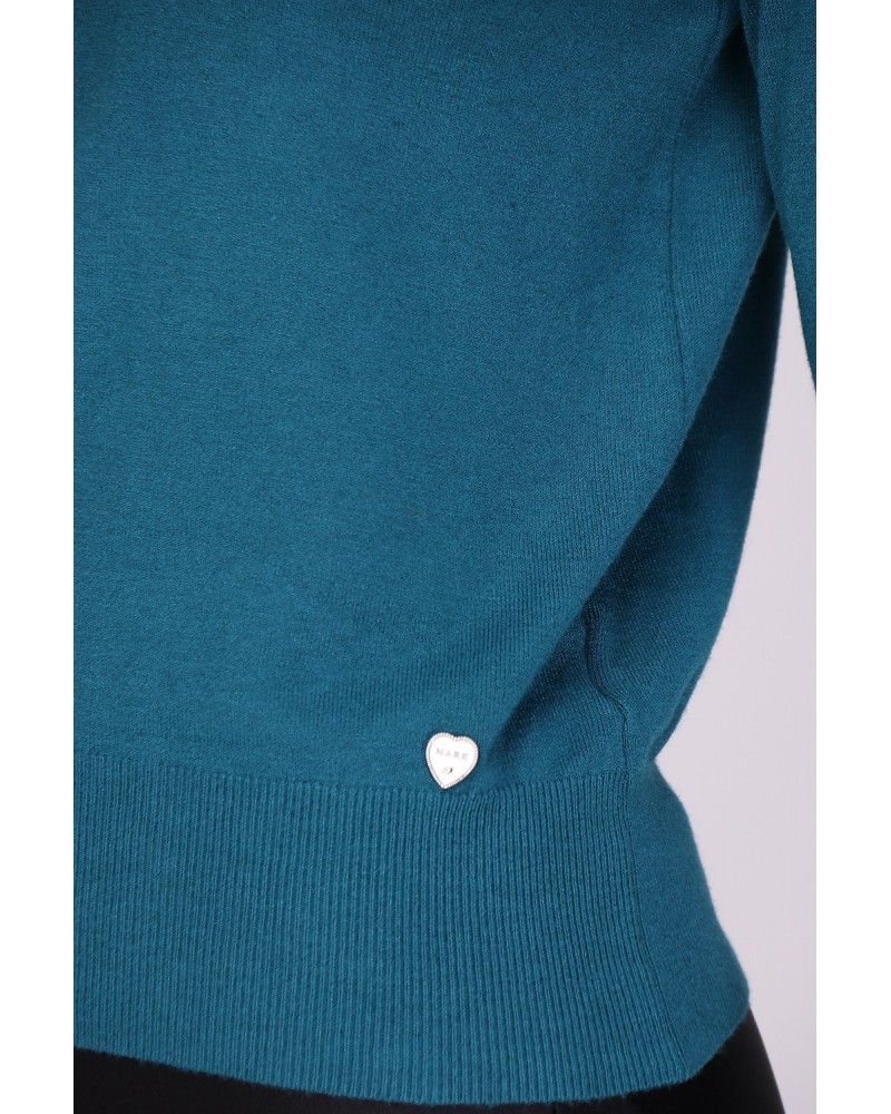 Pull col roule made in Italy nylon melange