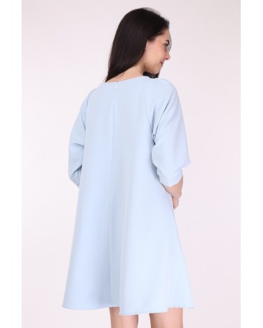 Robe courte made in france bleu ciel