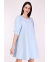 Robe courte made in france bleu ciel