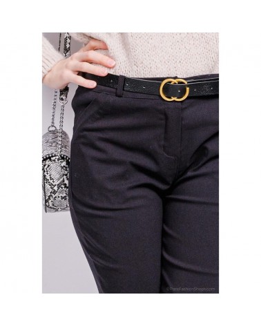 Pantalon made in italy noir basique & élastique (petite ceinture incluse)